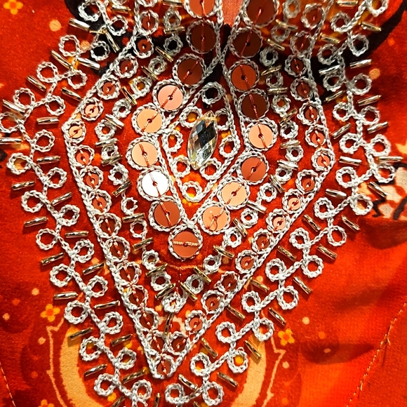 Chicos Paisley Beaded Tunic - Picture 2 of 4